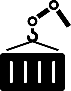 Container Hanging Of A Crane Outline Icon Svg Set, Free Vectors File